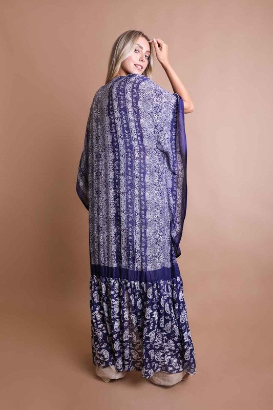  Women's Paisley Tapestry Free Flow Kimono | Zarnesh