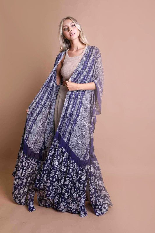  Women's Paisley Tapestry Free Flow Kimono | Zarnesh