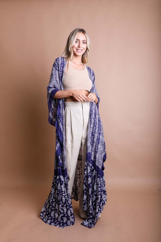  Women's Paisley Tapestry Free Flow Kimono | Zarnesh