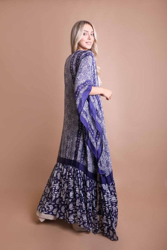  Women's Paisley Tapestry Free Flow Kimono | Zarnesh