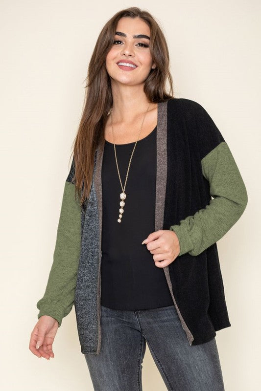 Women’s Color Block Knit Cardigan | Zarnesh