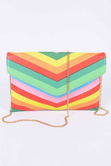 Women Multi Color Envelope Clutch Bag Zarnesh