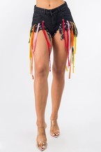 Summer Women Multi Colour Strip Hot Denim Shorts New Fashion High-Waist Jean | Zarnesh