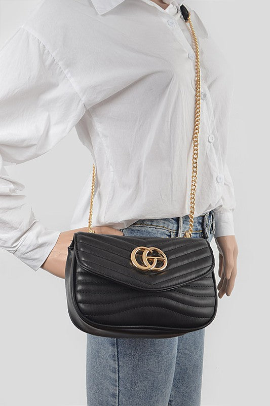 Women Classic Logo Quilted Adjustable Strap Shoulder Swing Bag Zarnesh