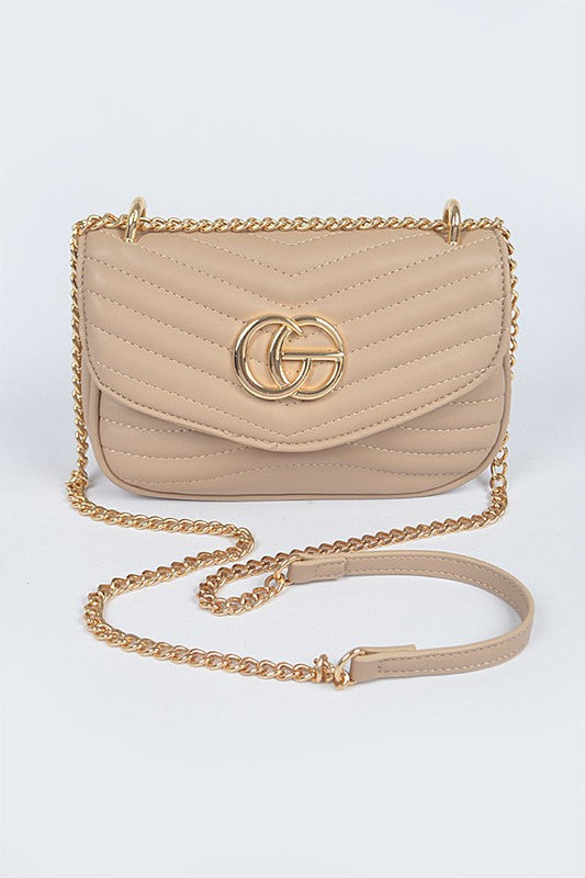 Women Classic Logo Quilted Adjustable Strap Shoulder Swing Bag Zarnesh