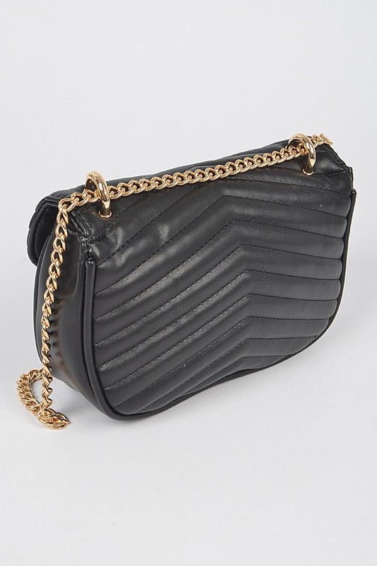 Women Classic Logo Quilted Adjustable Strap Shoulder Swing Bag Zarnesh
