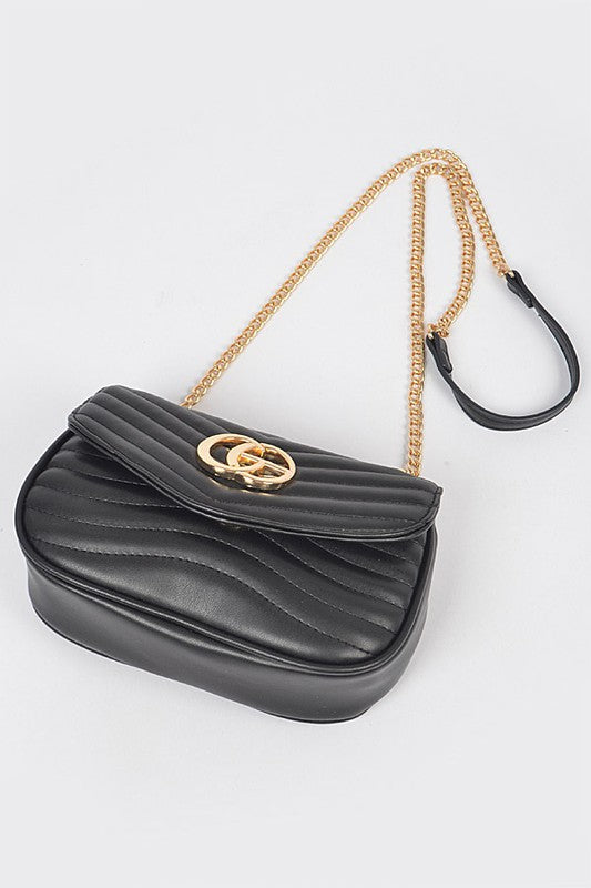 Women Classic Logo Quilted Adjustable Strap Shoulder Swing Bag Zarnesh