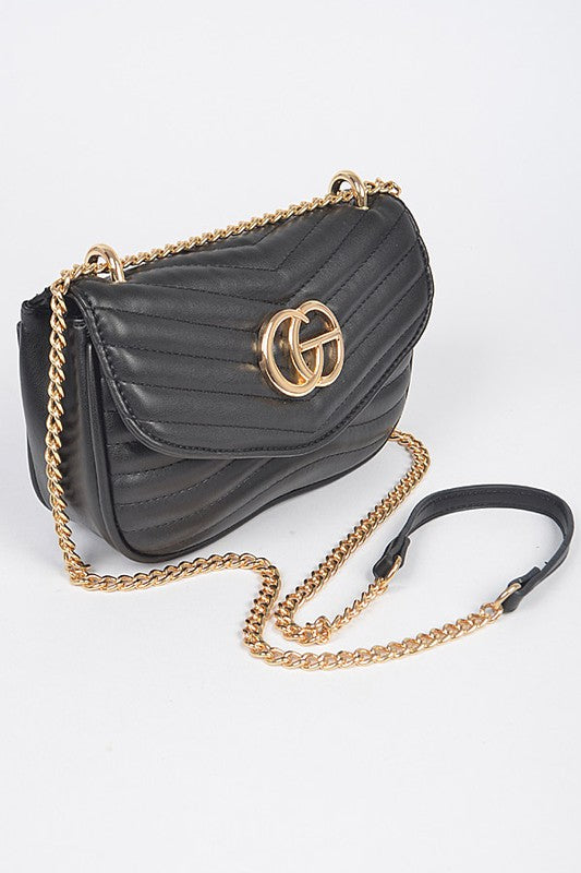 Women Classic Logo Quilted Adjustable Strap Shoulder Swing Bag Zarnesh