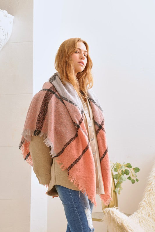 Women Plaid Winter Shawl Scarf | Zarnesh