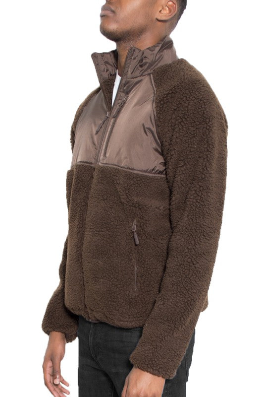 Men's Full Zip Sherpa Fleece Jacket | Zarnesh