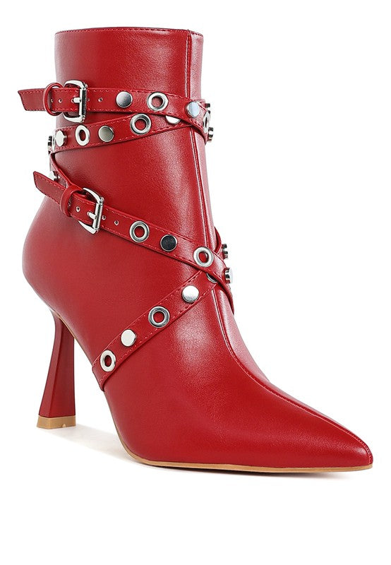 Women’s Jaunts Eyelets & Studs Harness Ankle Boots | Zarnesh