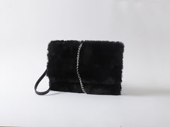 Women Faux Fur Shoulder Clutch Purse | Zarnesh