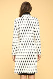 Women Plus Knit Jacquard Open Regular Fit Knee Length Coat Zarnesh