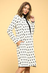 Women Plus Knit Jacquard Open Coat | Zarnesh