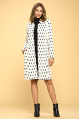 Women Plus Knit Jacquard Open Coat | Zarnesh