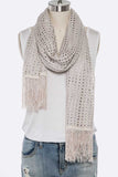 Women Silky Tassel Cotton Blend Large Shawl Scarf | Zarnesh