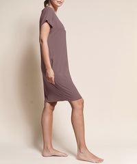 Women Silky Butter Soft Bamboo Straight Cut Crop Mini Dress Zarnesh