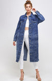 Women White Non Stretch Third Quarter Oversized Denim Jacket Zarnesh