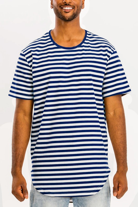 Men's Streped Elongated T-Shirt | Zarnesh