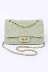 Women Versatile Quilted Faux Fur Shoulder Strap Bag Zarnesh