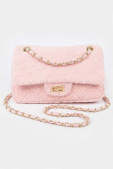 Women Versatile Quilted Faux Fur Shoulder Strap Bag Zarnesh