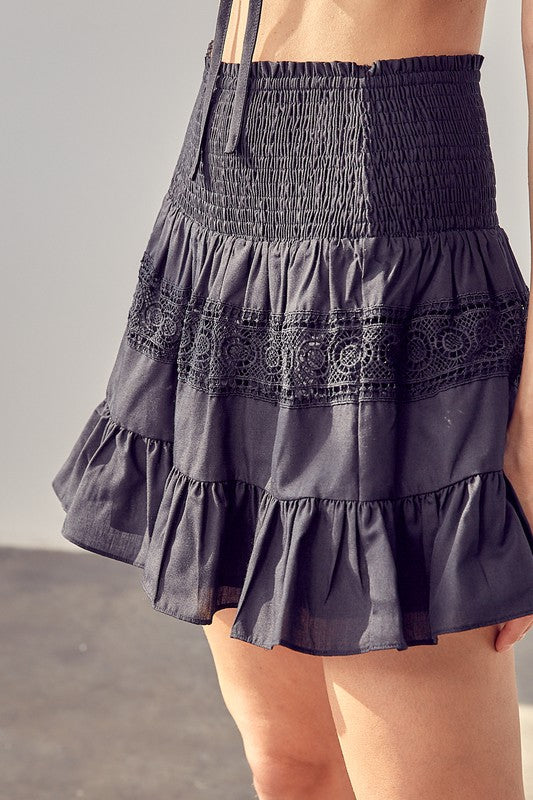 Women's Lace Trim Detail Skirt | Zarnesh