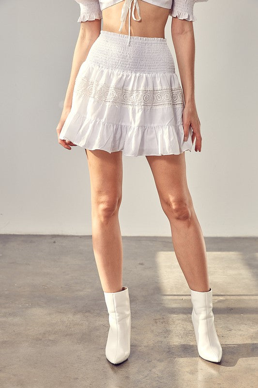 Women's Lace Trim Detail Skirt | Zarnesh