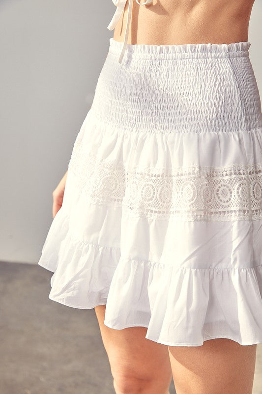 Women's Lace Trim Detail Skirt | Zarnesh