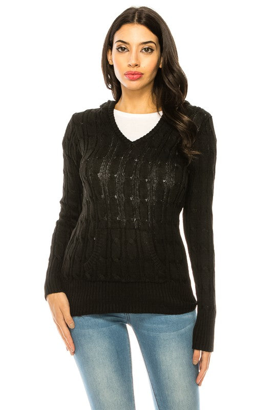 Women Knit Hoodie Sweater | Zarnesh