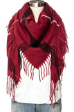 Women Fringe Soft Plaid Square Scarf | Zarnesh