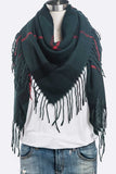 Women Fringe Soft Plaid Square Scarf | Zarnesh