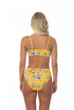 Women Two Piece Hawaii Yellow Floral Bikini Zarnesh