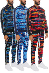  Men's Print Full Zip Track Suit Set | Zarnesh