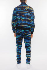  Men's Print Full Zip Track Suit Set | Zarnesh