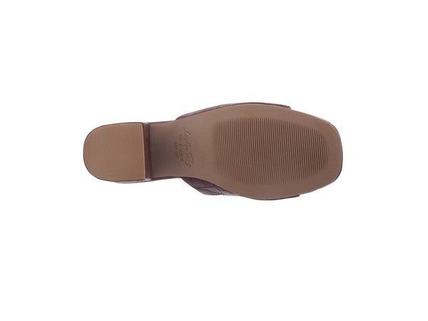 Women London Rag Dumplinn Slip On Block Heel Sandal | Zarnesh