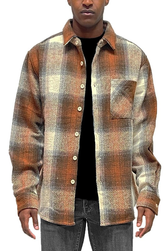 Men Flannel Shirt Jacket Shacket | Zarnesh