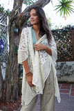 Women Crochet Floral Lace Texture Ankle Length One Size Kimono Zarnesh