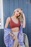 Women Scoop Neck Lace Trim Padded Bralette Zarnesh