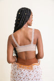 Women Scoop Neck Lace Trim Padded Bralette Zarnesh