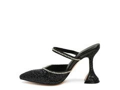 Women's IRIS Glitter Spool Heel Sandal | Zarnesh