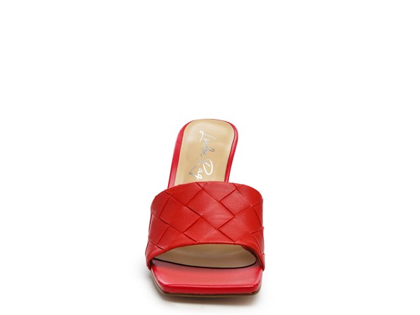 Women's Carmen High Heeled Woven Square Toe Sandal | Zarnesh