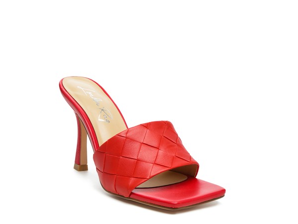 Women's Carmen High Heeled Woven Square Toe Sandal | Zarnesh