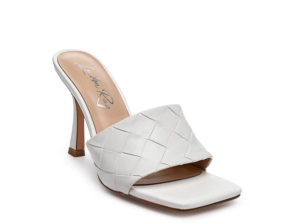 Women's Carmen High Heeled Woven Square Toe Sandal | Zarnesh