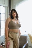 Women Plus Size Scoop Neck Low Back Seamless Bralette Zarnesh