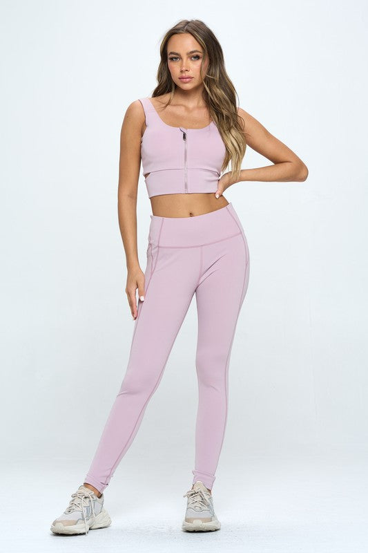  Stay Active in Style with a Zip Up Crop Sports Tank Top Set | Zarnesh