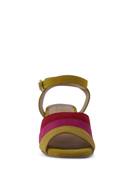 WOMEN'S MON BEAU FINE SUEDE BLOCK HEELED SANDAL | ZARNESH