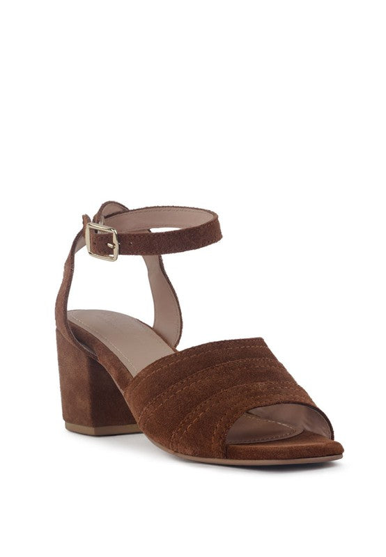 WOMEN'S MON BEAU FINE SUEDE BLOCK HEELED SANDAL | ZARNESH