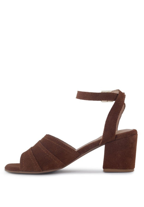 WOMEN'S MON BEAU FINE SUEDE BLOCK HEELED SANDAL | ZARNESH