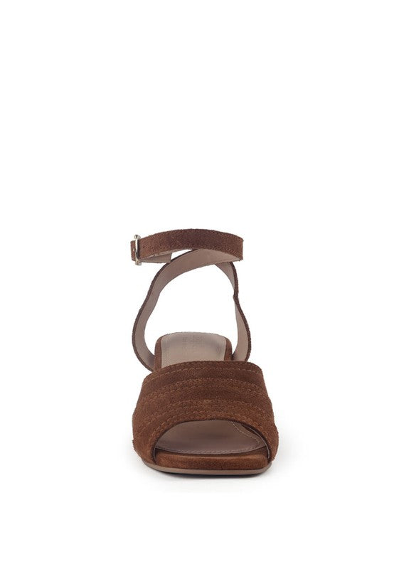 WOMEN'S MON BEAU FINE SUEDE BLOCK HEELED SANDAL | ZARNESH