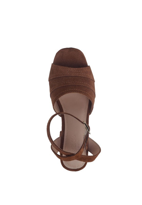 WOMEN'S MON BEAU FINE SUEDE BLOCK HEELED SANDAL | ZARNESH